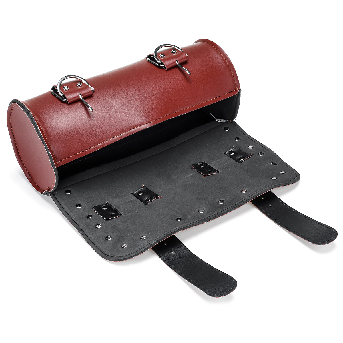 Motorcycle-Tool-Side-Bag-Luggage-Saddlebag-Brown-PU-Leather-31x13cm-1682365