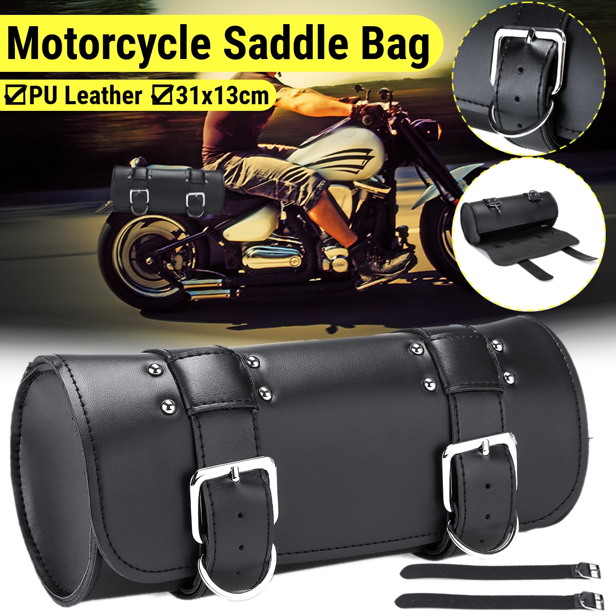 Motorcycle-Tool-Side-PU-Leather-Side-Box-Hanging-Saddle-Bag-Black-Universal-1682370
