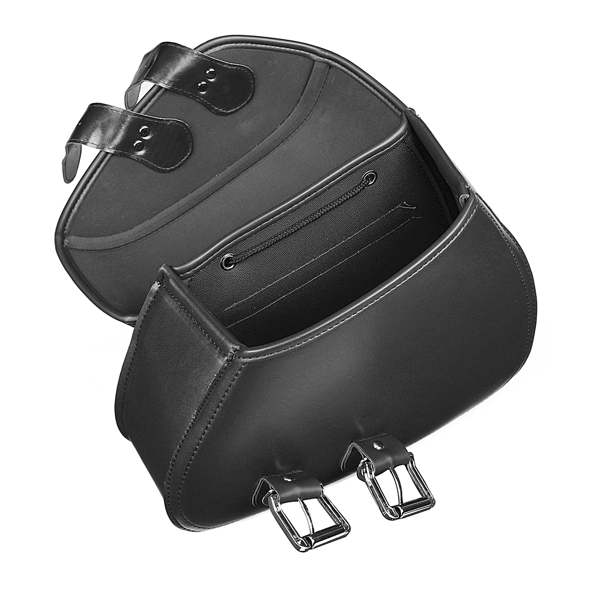Pair-BlackBrown-PU-Leather-Motorcycle-Tool-Luggage-Bag-Saddlebags-For-Harley-1322190