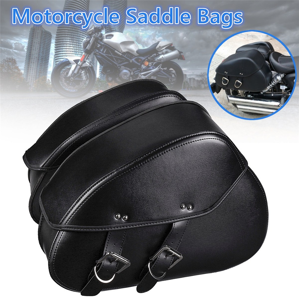 Pair-Large-Size-Black-PU-Leather-Motorcycle-Tool-Bag-Luggage-Saddlebags-For-Harley-1324641