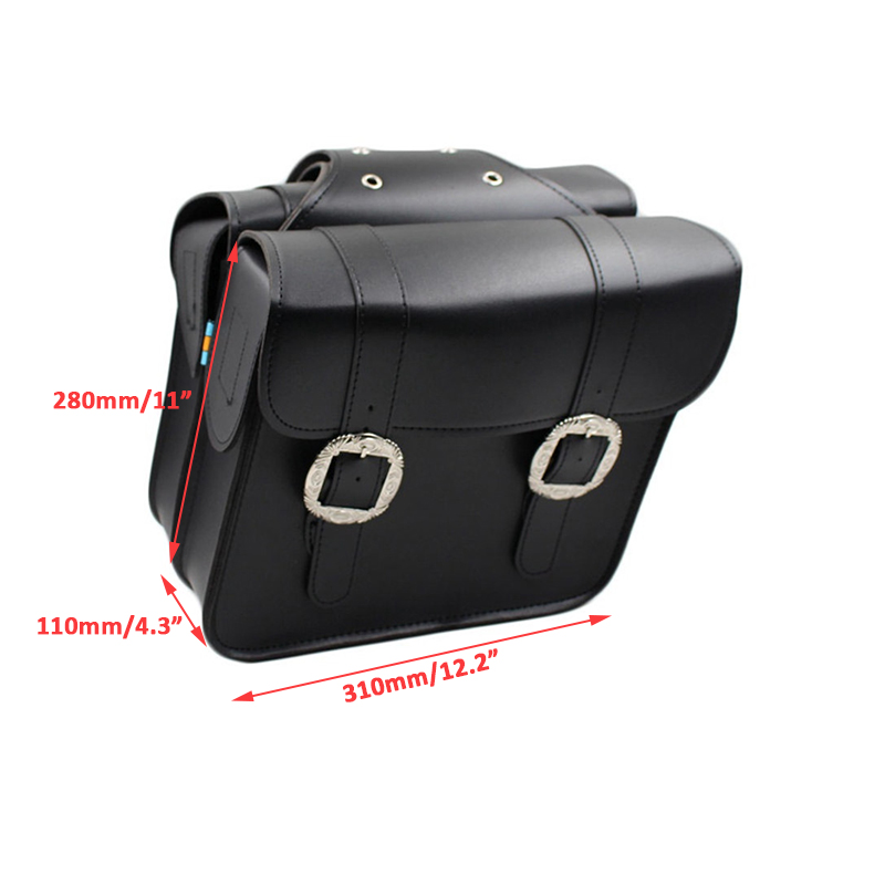 Pair-Motorcycle-Saddle-Bags-Cool-PU-Leather-Waterproof-Back-Fashion-Black-1749400