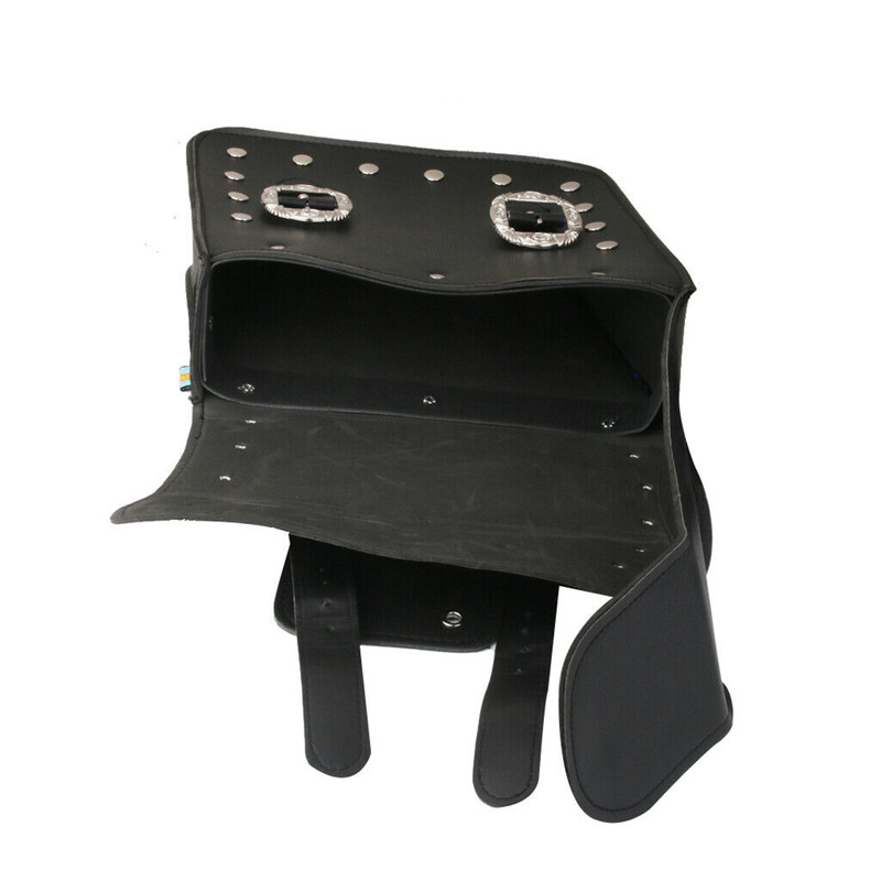 Pair-Motorcycle-Saddle-Bags-Cool-PU-Leather-Waterproof-Back-Fashion-Black-1749400