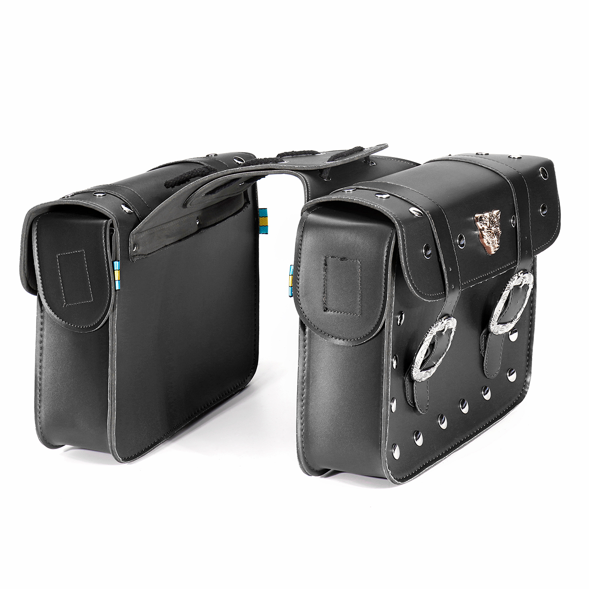 Pair-PU-Leather-Motorcycle-Side-Tool-Bag-Luggage-Saddlebags-Universal-1551770