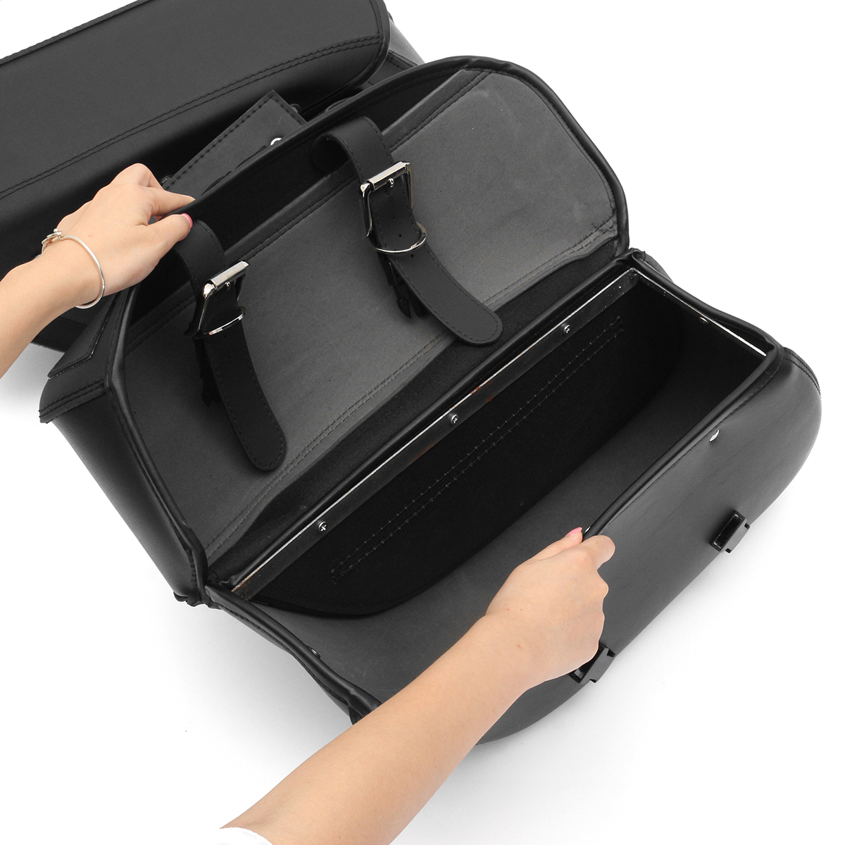 Pair-PU-Motorcycle-Universal-Saddle-Bags-Cross-Rider-Panniers-Tool-Luggage-1262383