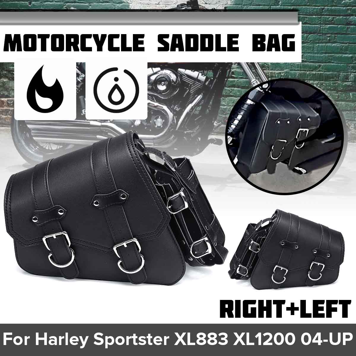 Universal-Motorcycle-Saddlebags-Saddle-Bag-Black-Leather-For-Harley-Sportster-XL883-XL1200-04-UP-1335062