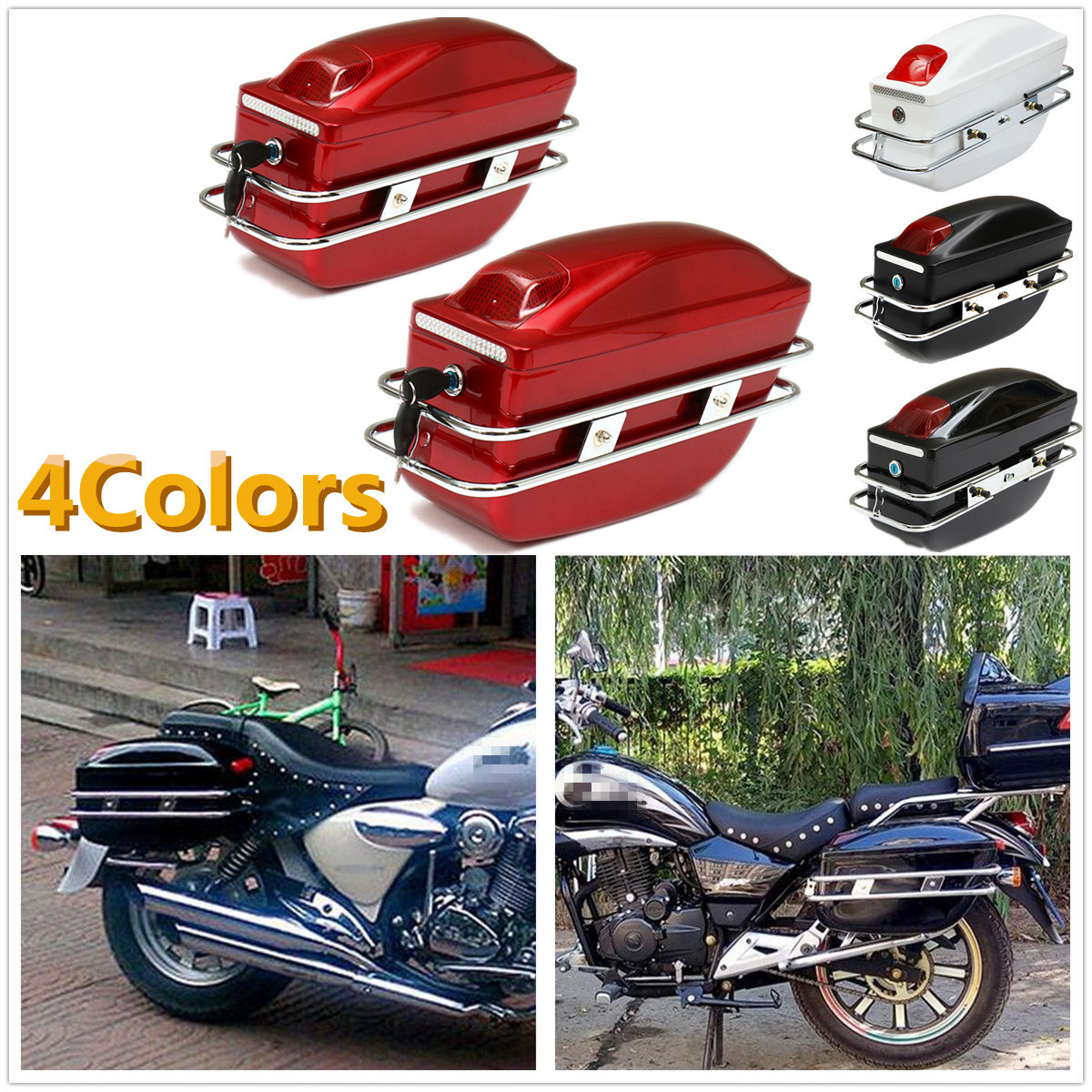 Universal-Motorcycle-Tail-Bags-Luggage-Tank-Tool-Bag-Hard-Case-Saddle-Bags-For-KawasakiHondaYamahaSu-1312967