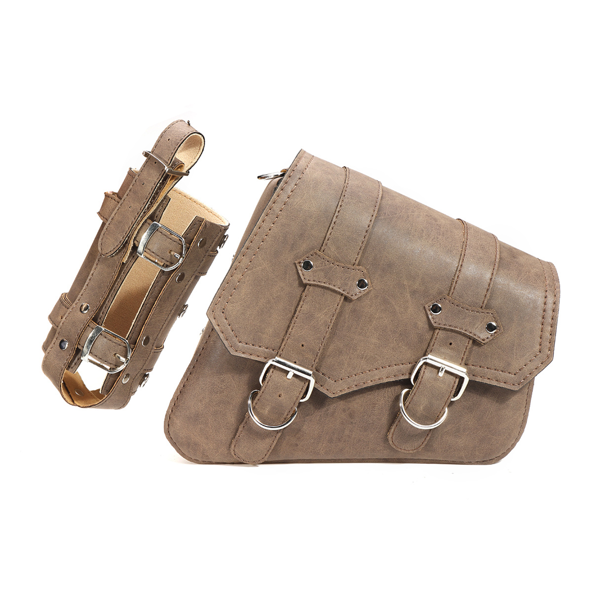 Vintage-Brown-PU-Leather-Left-Right-Side-Pannier-Saddlebags-W-Bottle-Holder-For-Harley-Davidson-1531954