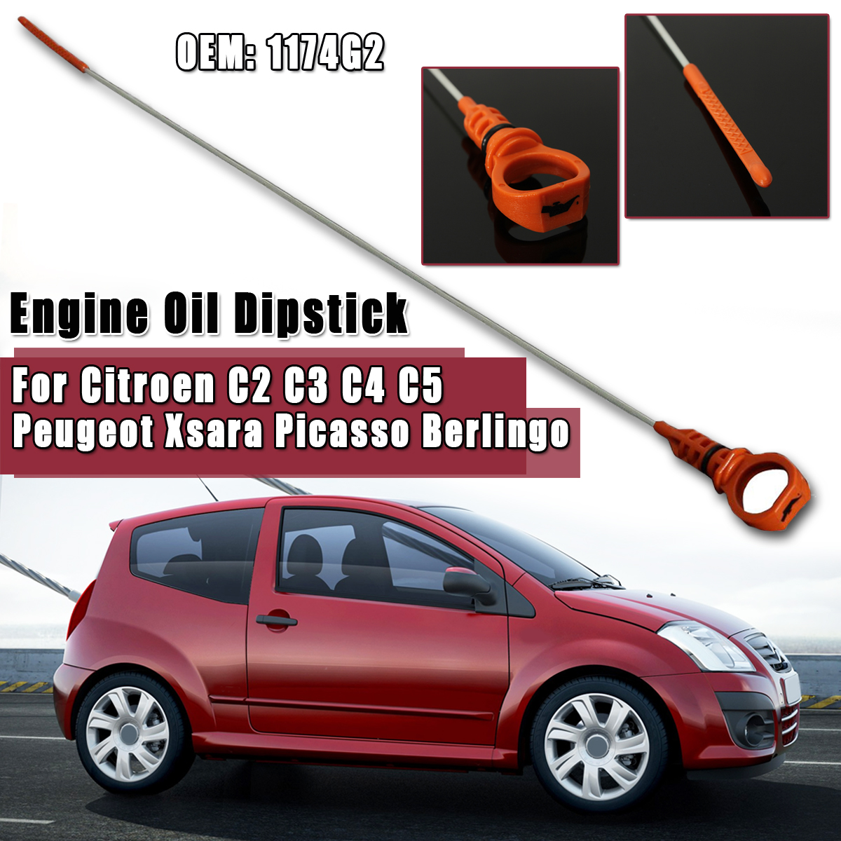 Car-Oil-Dipstick-590mm-For-Citroen-C2-C3-C4-C5-Peugeot-Xsara-Picasso-Berlingo-1174G2-972713