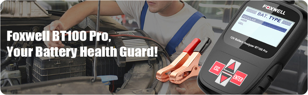 FOXWELL-BT100-PRO-Car-Battery-Tester-6V-12V-For-Flooded-AGM-GEL-100-To-1100CCA-200AH-Battery-Health--1355993