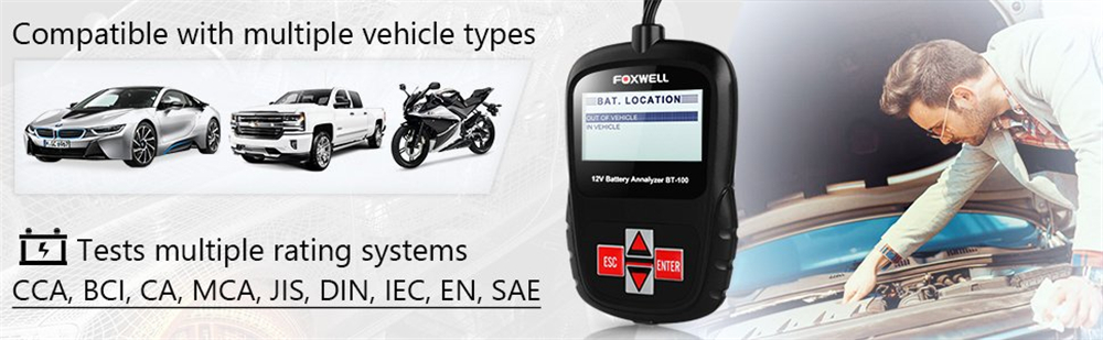 FOXWELL-BT100-PRO-Car-Battery-Tester-6V-12V-For-Flooded-AGM-GEL-100-To-1100CCA-200AH-Battery-Health--1355993