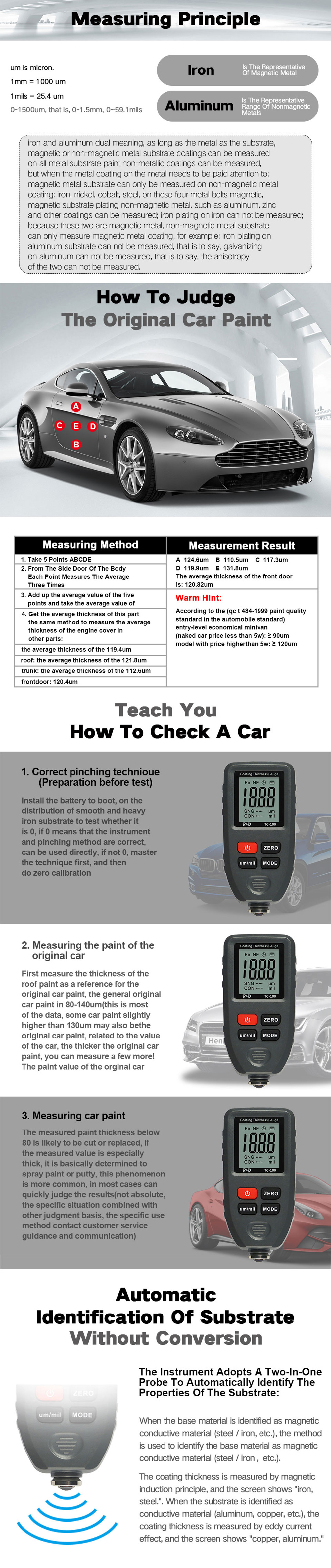 RD-TC100-Automobile-Thickness-Gauge-Car-Paint-Tester-Coating-Meter-Ultra-precise-01micron0-1300-FeNF-1721332
