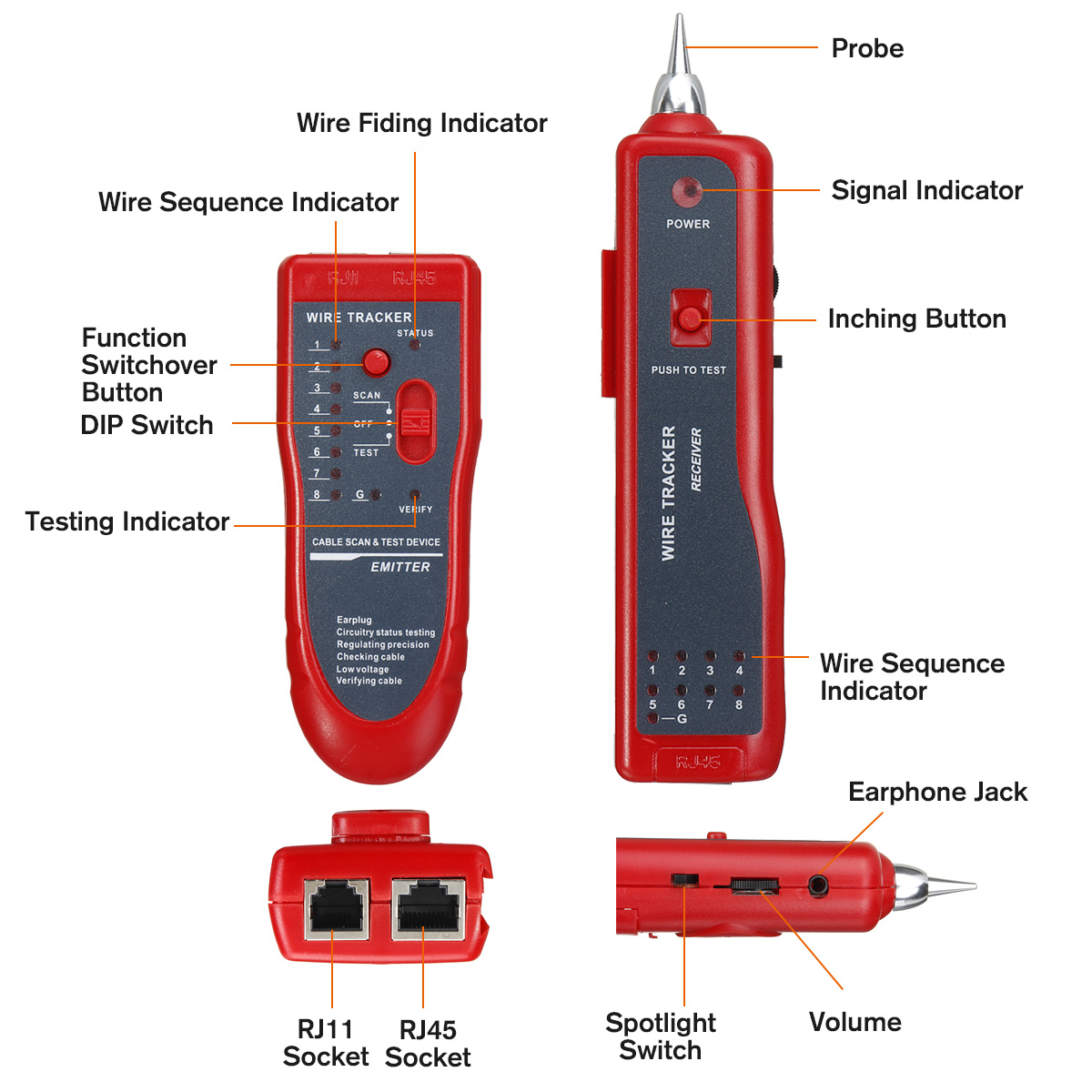 Telephone-Network-Cable-Wire-Line-LAN-Cable-RJ45-Tracker-Toner-Tracer-Tester-1622880