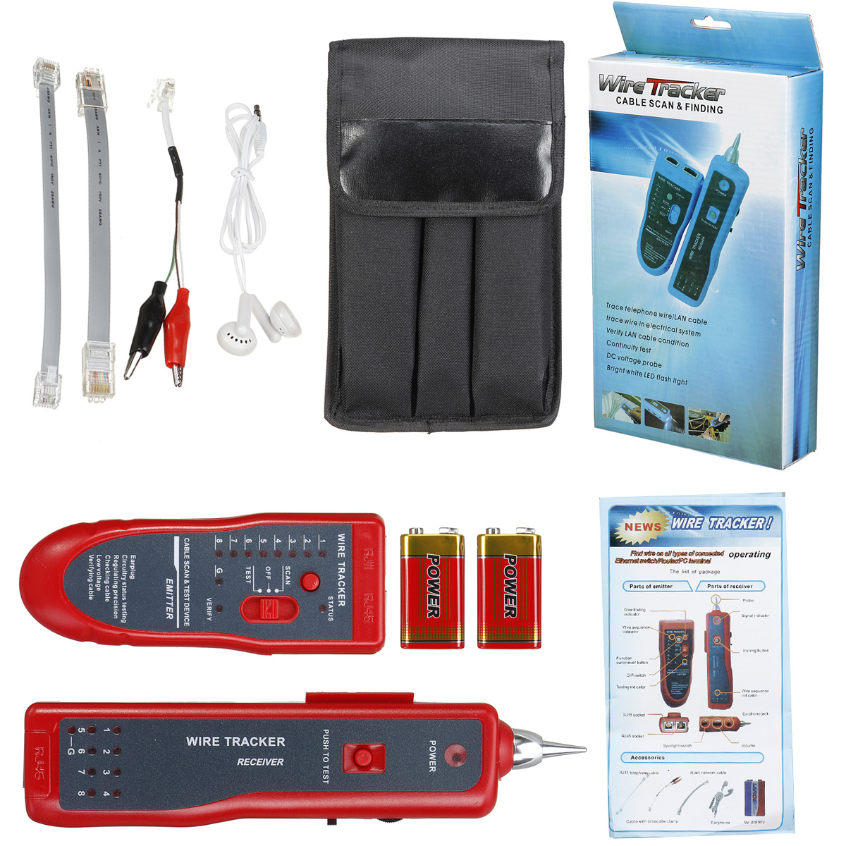 Telephone-Network-Cable-Wire-Line-LAN-Cable-RJ45-Tracker-Toner-Tracer-Tester-1622880