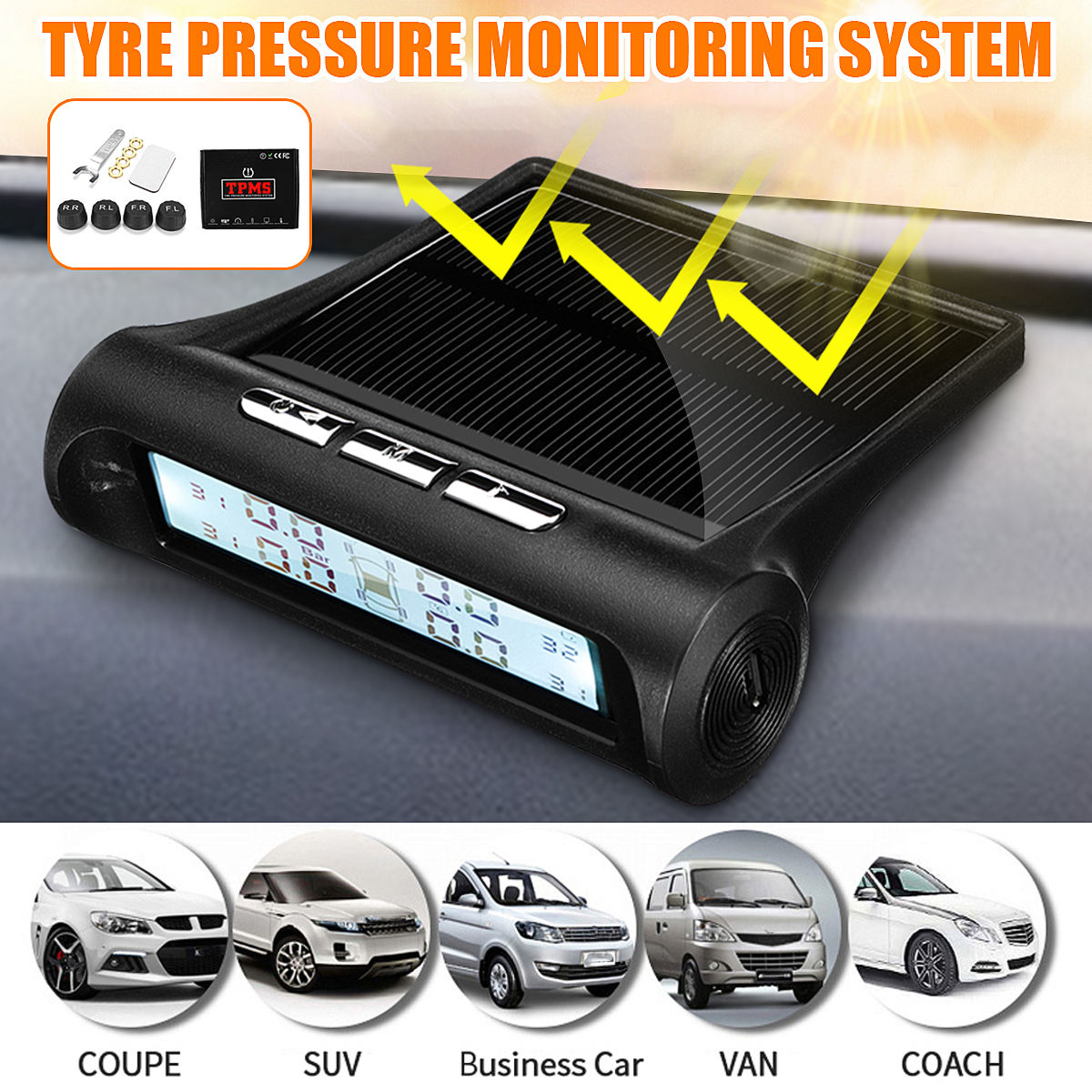 Solar-Car-Wireless-USB-Charging-Tire-Pressure-Monitoring-Temp-Alarm-System-1790840