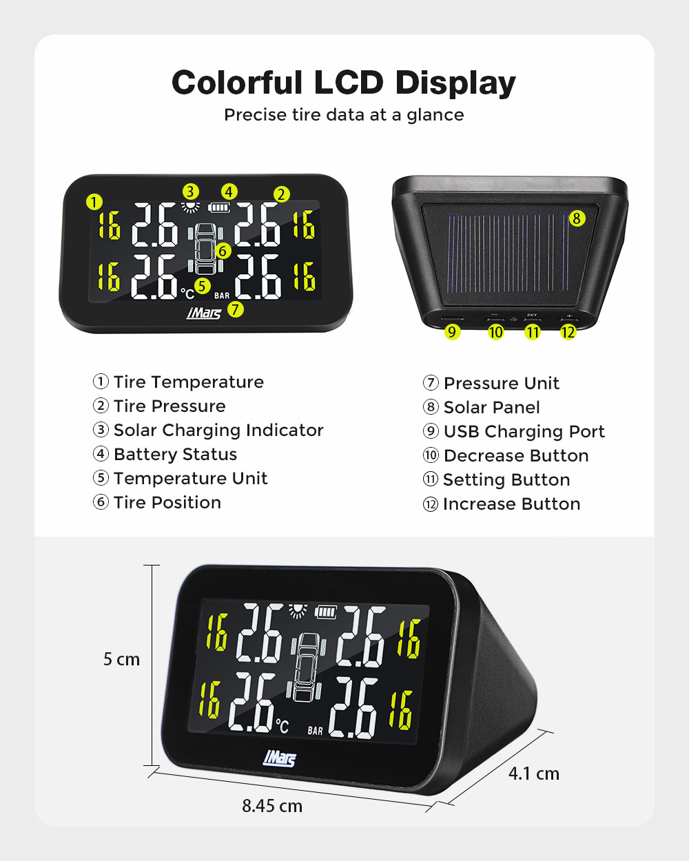 iMars-T270-TPMS-Solar-Power-Tire-Pressure-Monitor-System-Large-Screen-LCD-Display-Tester-Wireless-wi-1821920