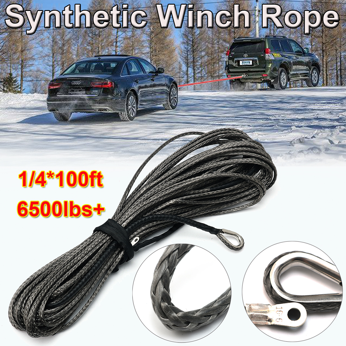Grey-14-Inch-100ft-Synthetic-Winch-Rope-ATV-Winch-Cable-Towing-Rope-1138247