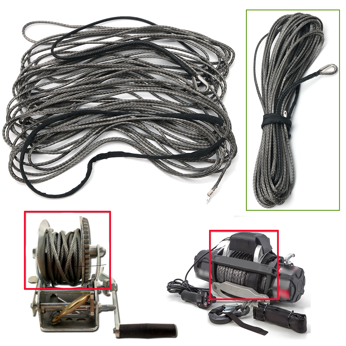 Grey-14-Inch-100ft-Synthetic-Winch-Rope-ATV-Winch-Cable-Towing-Rope-1138247