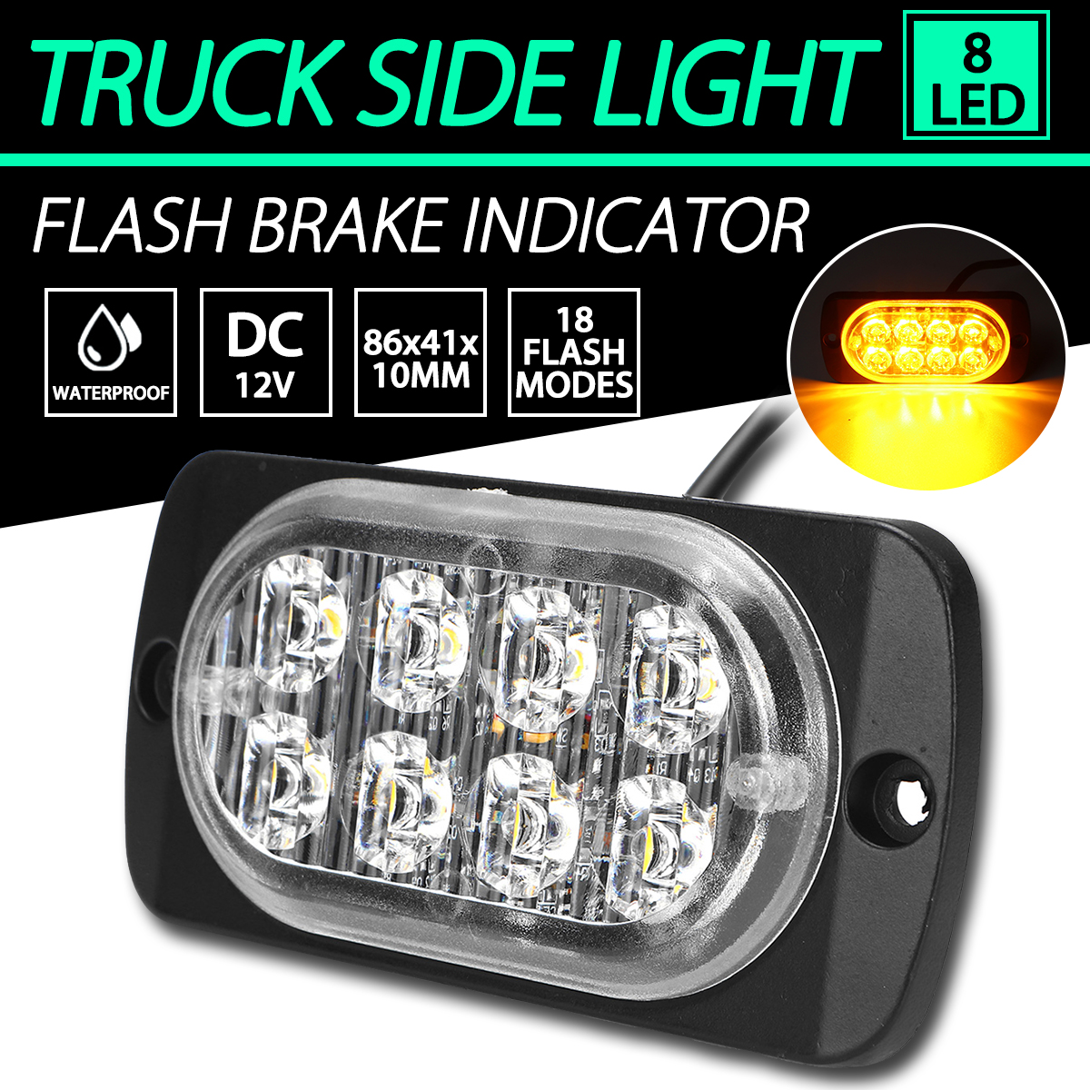 18-Flash-Modes-LED-Side-Marker-Lights-IP67-Waterproof-1PCS-for-Trailer-Truck-Caravans-Utes-Boat-1555228