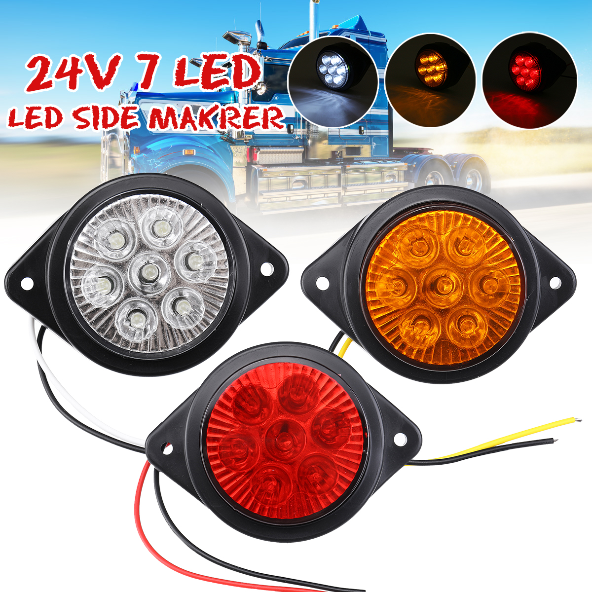 1PC-24V-7-LED-Side-Marker-Light-Outline-Lamp-Truck-Trailer-Caravan-Lorry-Van-1742181