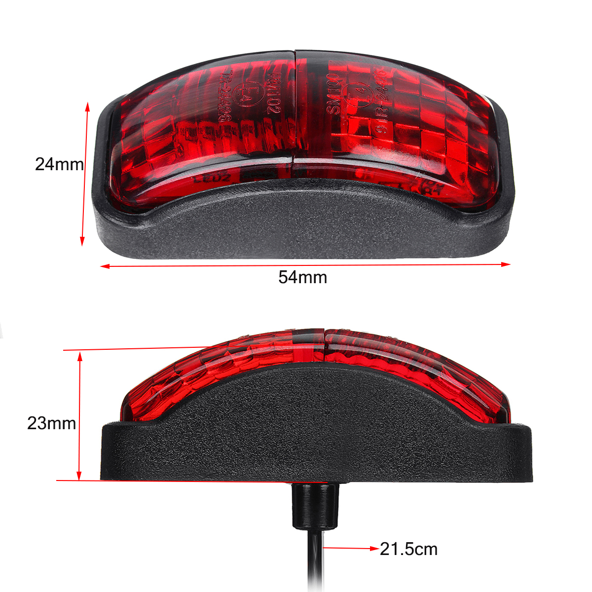 2-SMD-LED-Side-Marker-Lights-Clearance-Lamp-12-30V-54x24mm-E4-RedYellowWhite-for-Truck-Trailer-Van-1428797