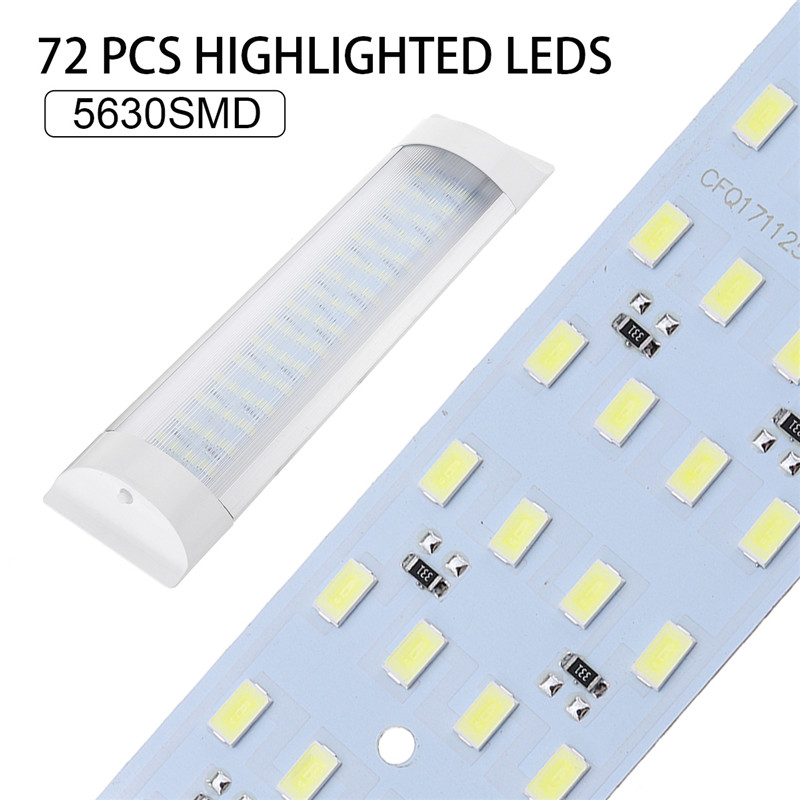 23CM-5W-72-LED-White-Interior-Dome-Lights-Bar-DC-24V-6000K-White-with-Switch-for-Car-Van-RV-Truck-Tr-1544735