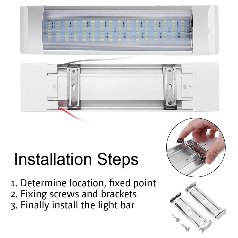 23CM-5W-72-LED-White-Interior-Dome-Lights-Bar-DC-24V-6000K-White-with-Switch-for-Car-Van-RV-Truck-Tr-1544735