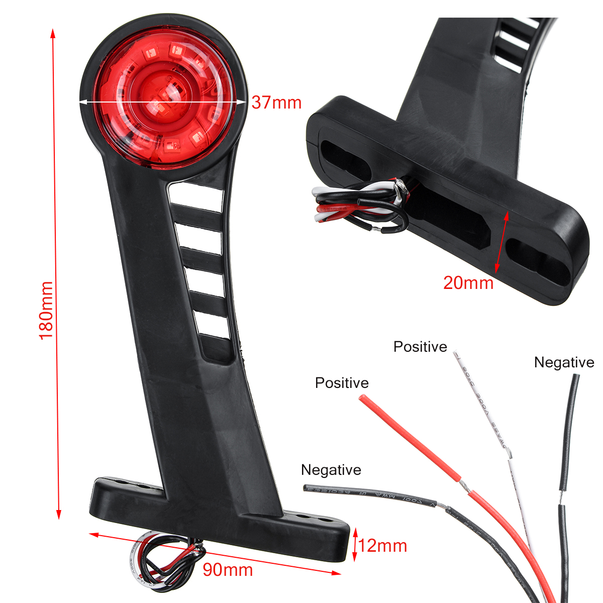 2PCS-LED-Recovery-Side-Marker-Light-Outline-Lamp-Stalk-Trailer-Truck-Lorry-Van-1703065