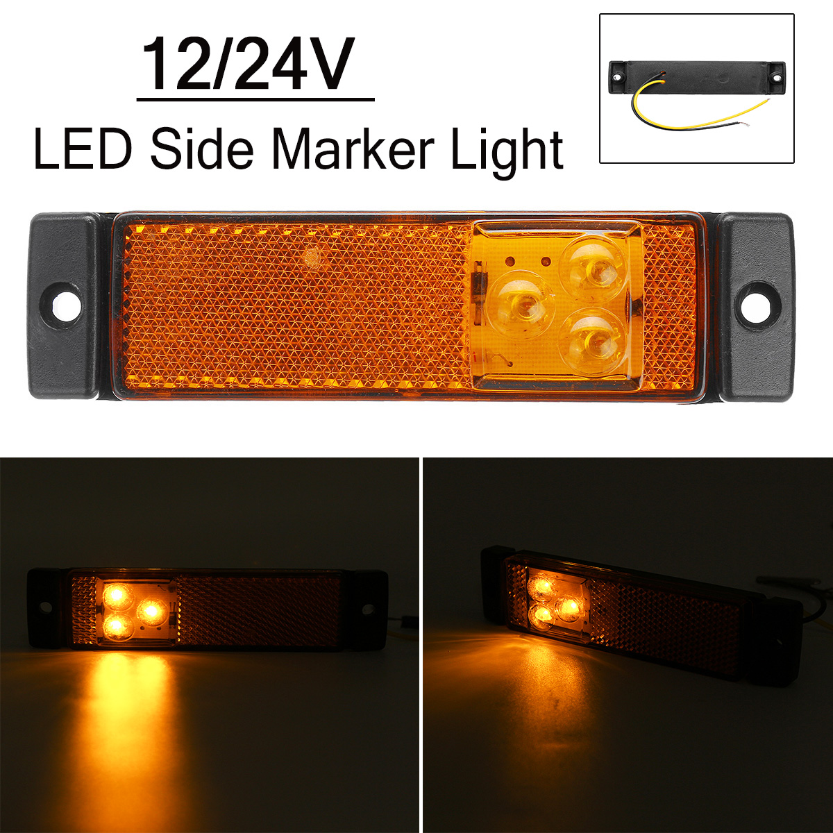 3-LED-Side-Marker-Lights-with-Rear-Reflector-Indicator-12-24V-AmberRedWhite-For-Truck-Lorry-Trailer-1603836
