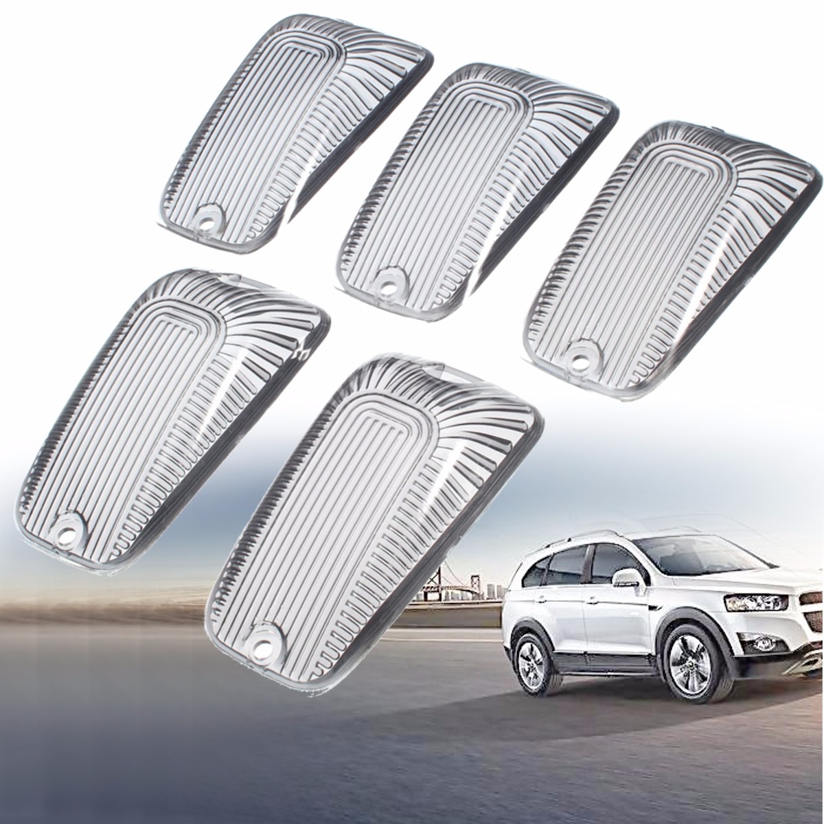 5pcs-Smoke-Top-Lamp-Lens-Roof-Running-Light-Cab-Marker-Cover-For-Ford-GMC-1059747