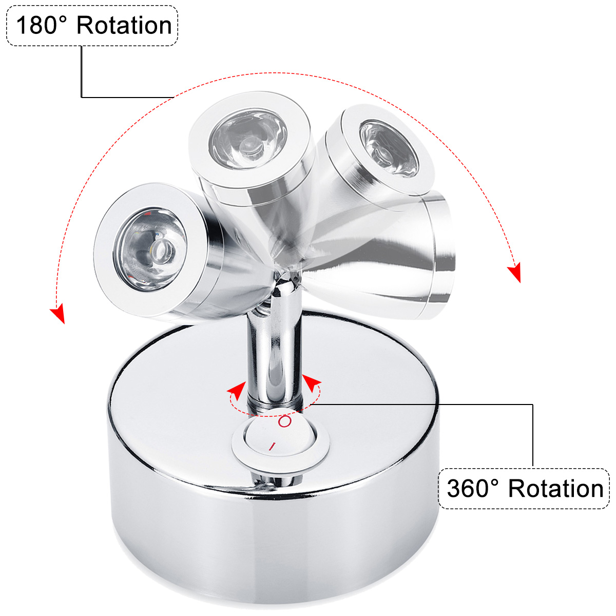 Chrome-LED-Spot-Reading-Lights-with-Button-Switch-12-24V-1W-for-for-CaravanRV-Camper-Van-Boat-1468899