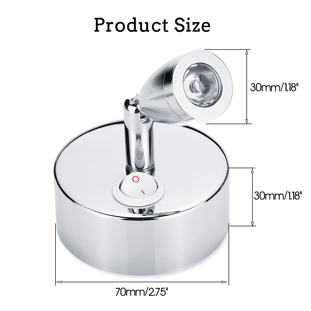 Chrome-LED-Spot-Reading-Lights-with-Button-Switch-12-24V-1W-for-for-CaravanRV-Camper-Van-Boat-1468899