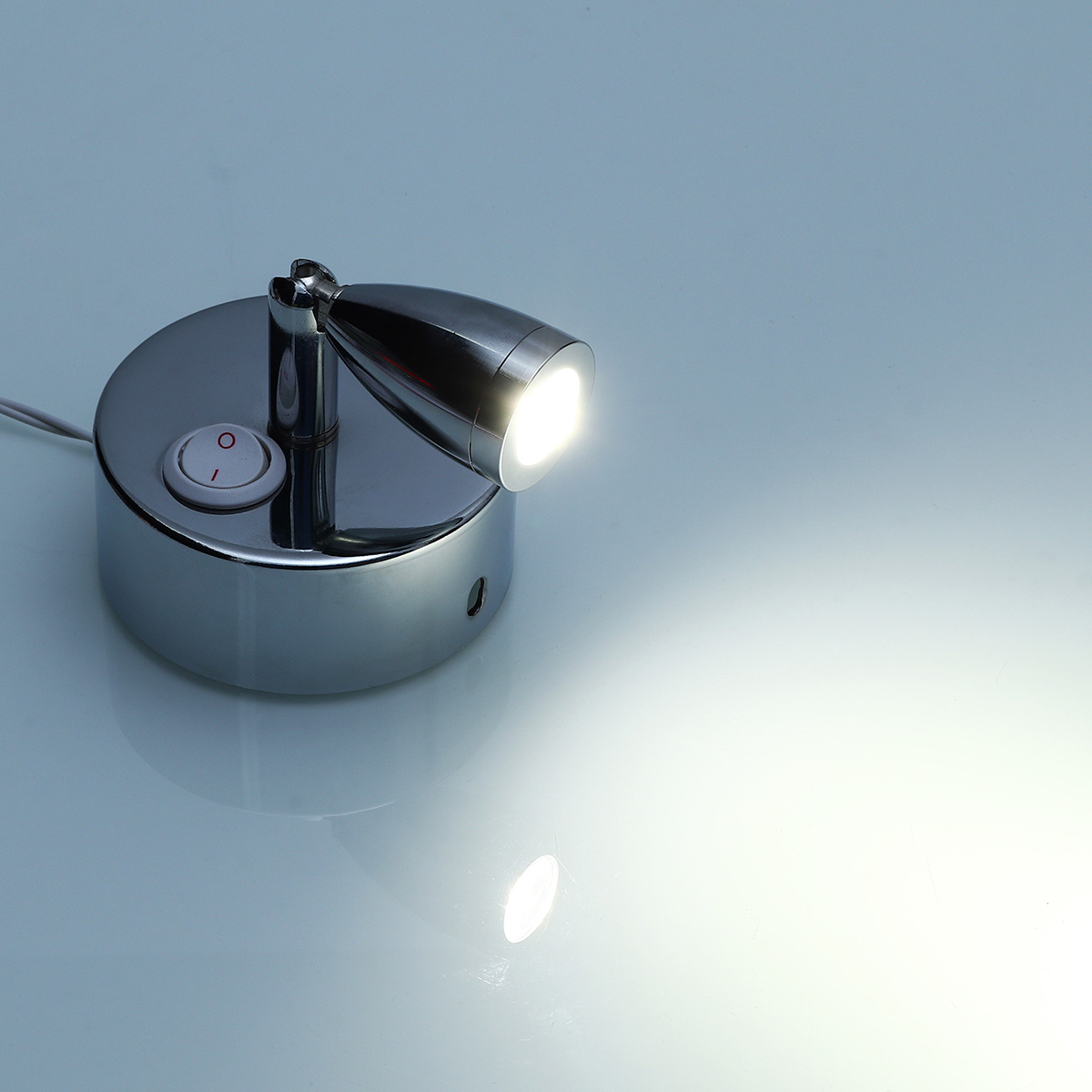 Chrome-LED-Spot-Reading-Lights-with-Button-Switch-12-24V-1W-for-for-CaravanRV-Camper-Van-Boat-1468899