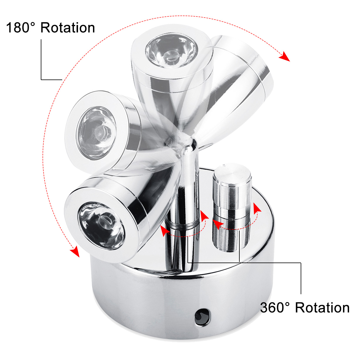 Chrome-LED-Spot-Reading-Lights-with-Dimming-Switch-Knob-12V-1W-for-for-CaravanRV-Camper-Van-Boat-1468849
