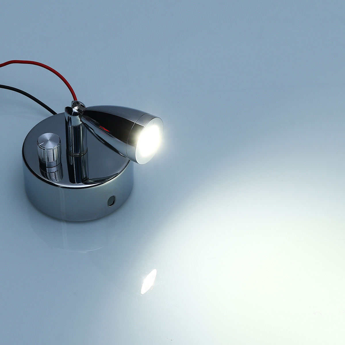 Chrome-LED-Spot-Reading-Lights-with-Dimming-Switch-Knob-12V-1W-for-for-CaravanRV-Camper-Van-Boat-1468849