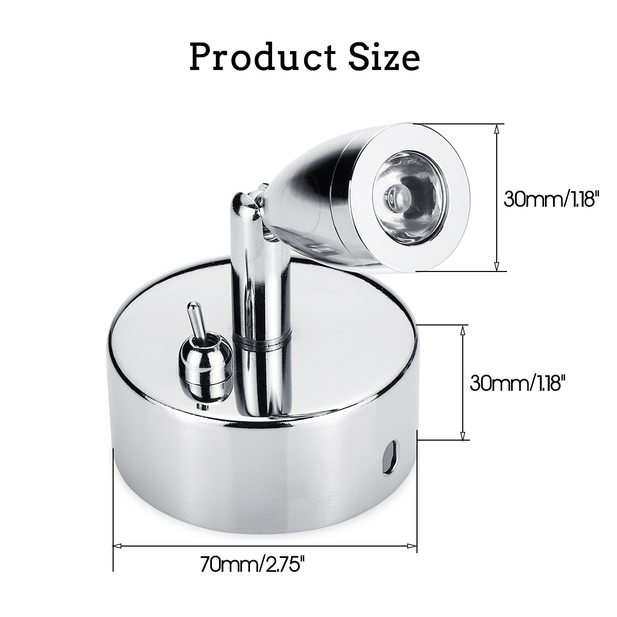 Chrome-LED-Spot-Reading-Lights-with-Toggle-Switch-12-24V-1W-for-for-CaravanRV-Camper-Van-Boat-1468905