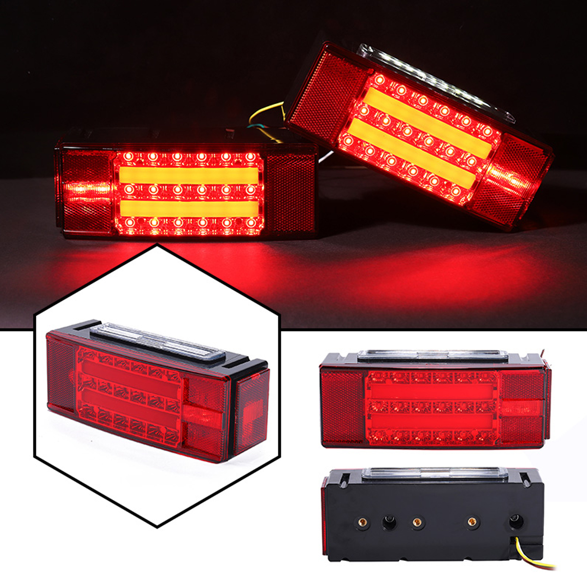 Pair-LED-Rectangle-Stud-Stop-Turn-Tail-Lights-Waterproof-Red-for-Truck-Trailer-Boat-1659899