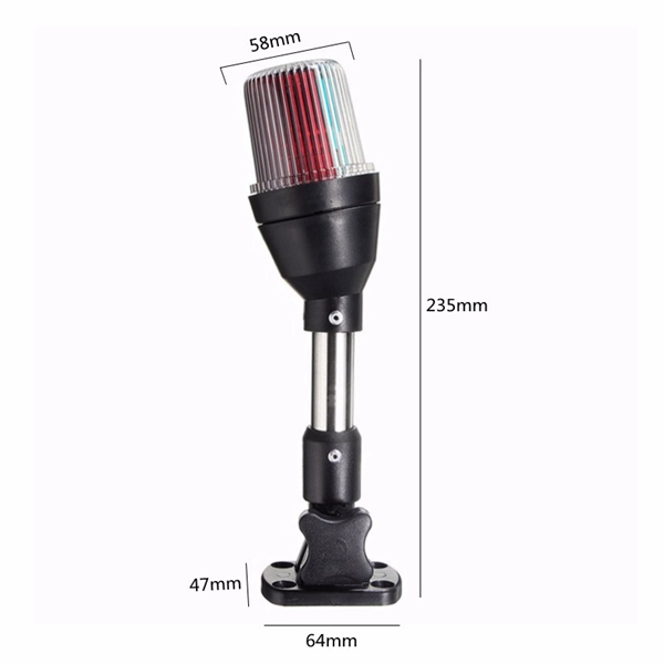 White-Adjustable-Lamp-Holder-Shoreline-Marine-Fold-Down-Stern-Anchor-Light-Pontoon-Boat-Signal-Light-1118911