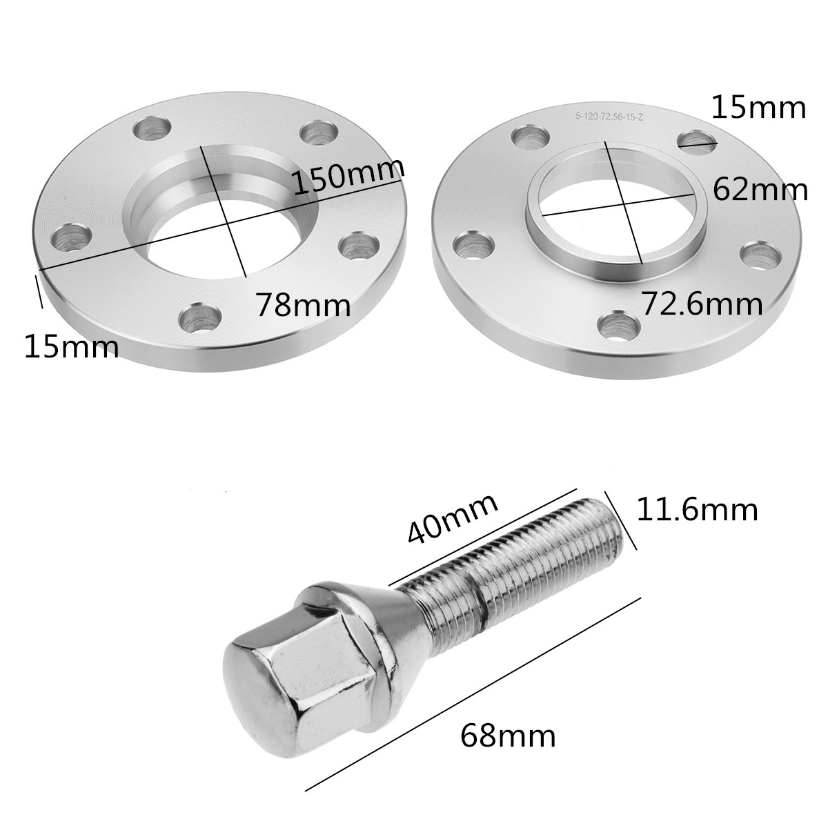 15MM-Hubcentric-Wheel-Spacer-Kit-Blot-Alloy-For-BMW-3-Series-E36-E46-E90-E91-E92-1260399