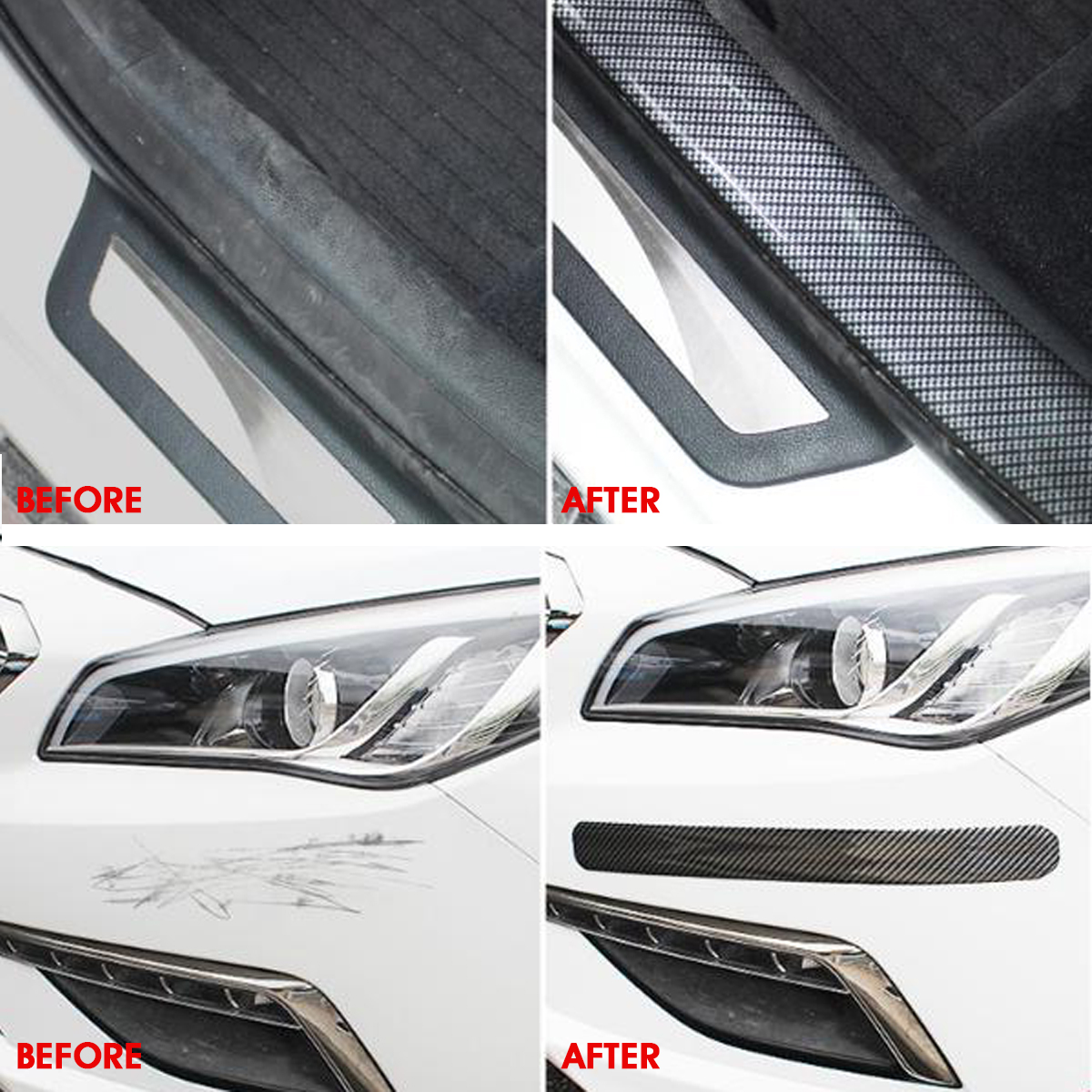 1M--25M-Car-Carbon-Fiber-Door-Sill-Protector-Rubber-Edge-Guard-Strip-Universal-1610605