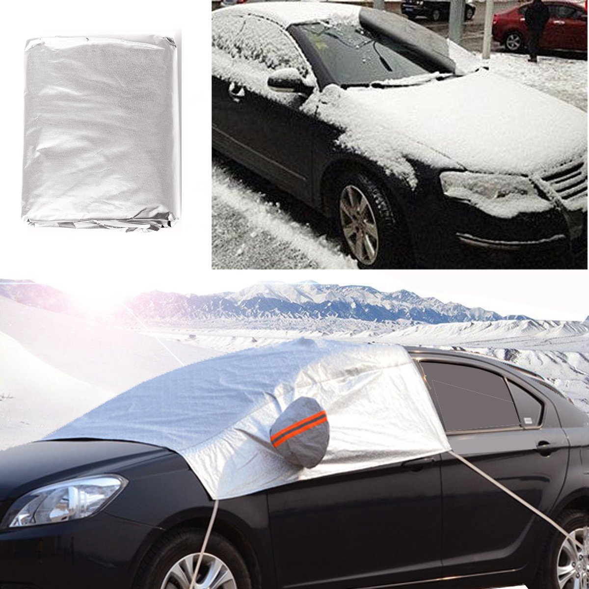 224X152cm-SilverCamouflage-Car-Sunshade-Windscreen-Cover-Shield-Snow-Rain-Dust-UV-Protection-1220939