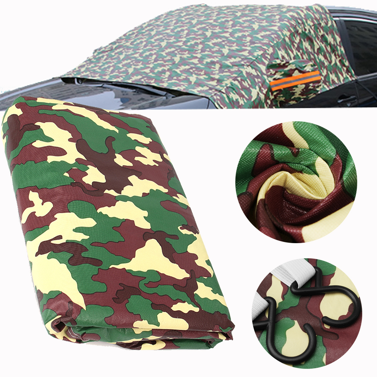 224X152cm-SilverCamouflage-Car-Sunshade-Windscreen-Cover-Shield-Snow-Rain-Dust-UV-Protection-1220939