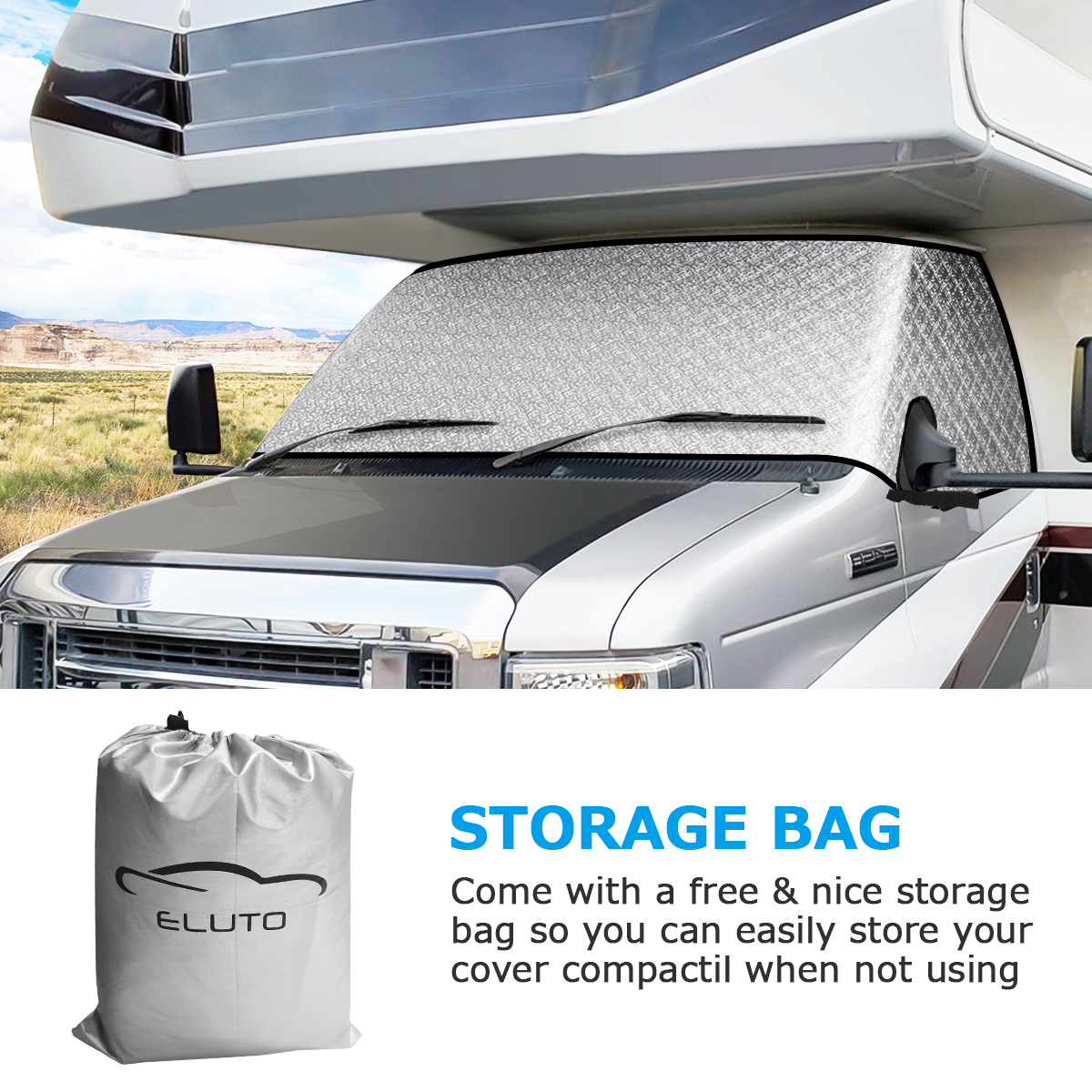 ELUTO-Car-Windshield-Cover-Front-Window-Sun-Snow-Motorhome-Windproof-For-1997-2019-RV-1708857