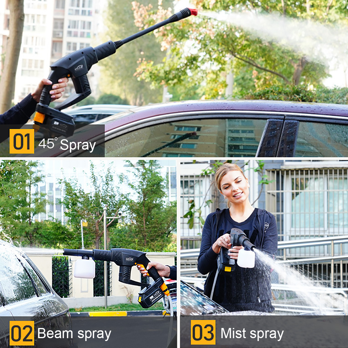 21V-Cordless-Pressure-Washer-Cleaner-Water-Hose-Nozzle-Kit--BatteryCharger-1624897