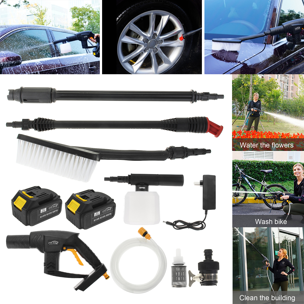 21V-Cordless-Rechargeable-Washer-High-Pressure-Hose-Cleaner-10000mA-Battery-1624844