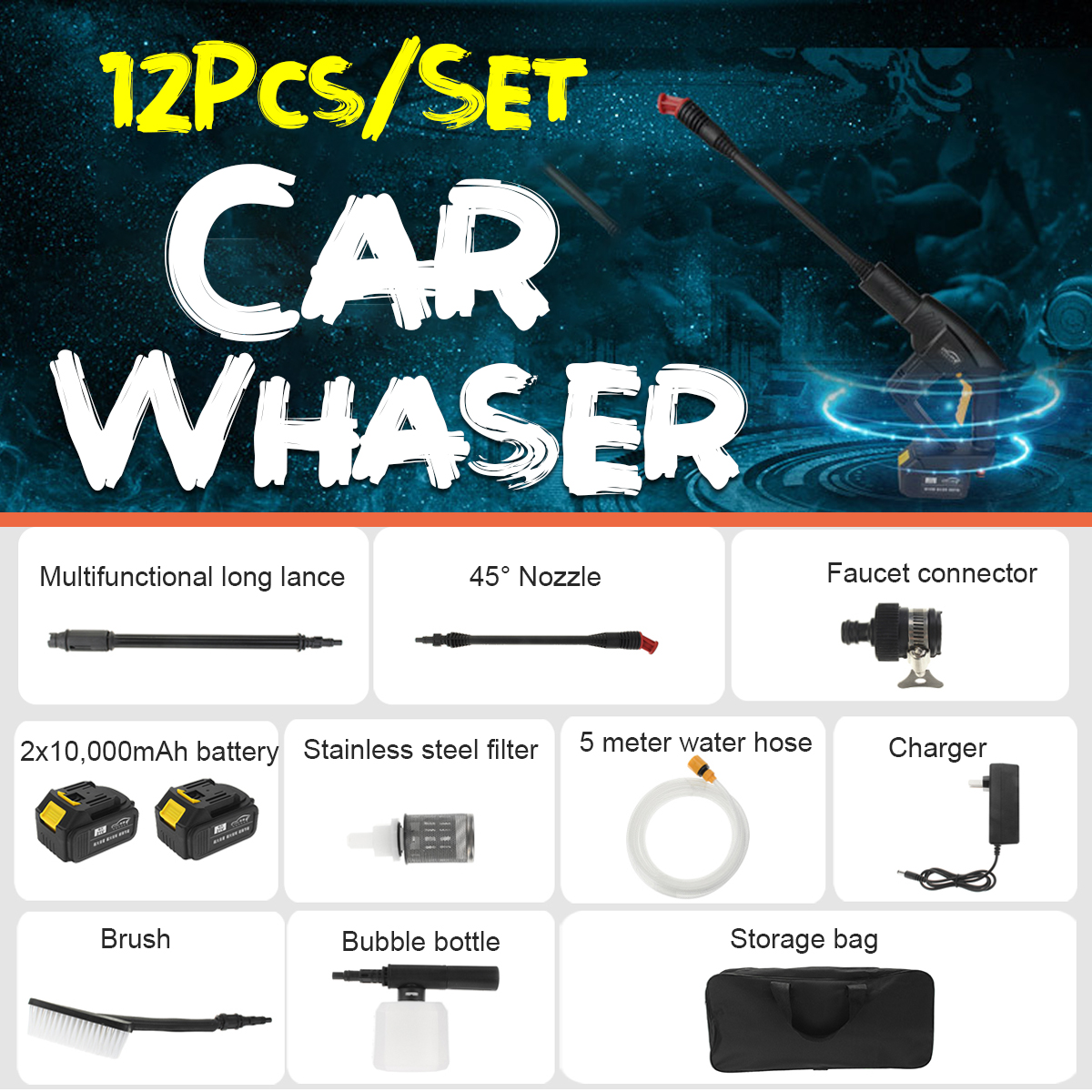 21V-Cordless-Rechargeable-Washer-High-Pressure-Hose-Cleaner-10000mA-Battery-1624844