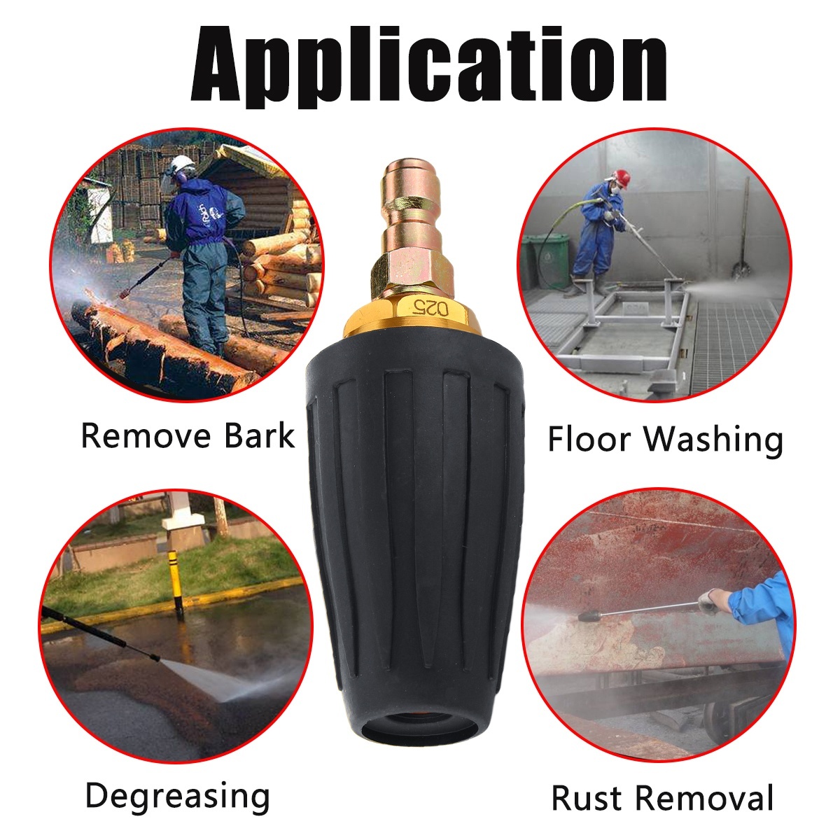 300036004000PSI-Rotating-Turbo-Nozzle-14-Quick-Connect-Pressure-Washer-Cleaner-Spray-1543174