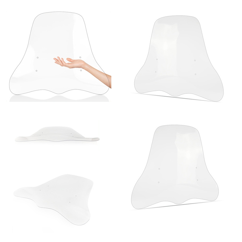 Motorcycle-Clear-Windshield-Cover-Windscreens-Widened-DIY-Wind-Deflectors-Moped-Scooter-Universal-1458619