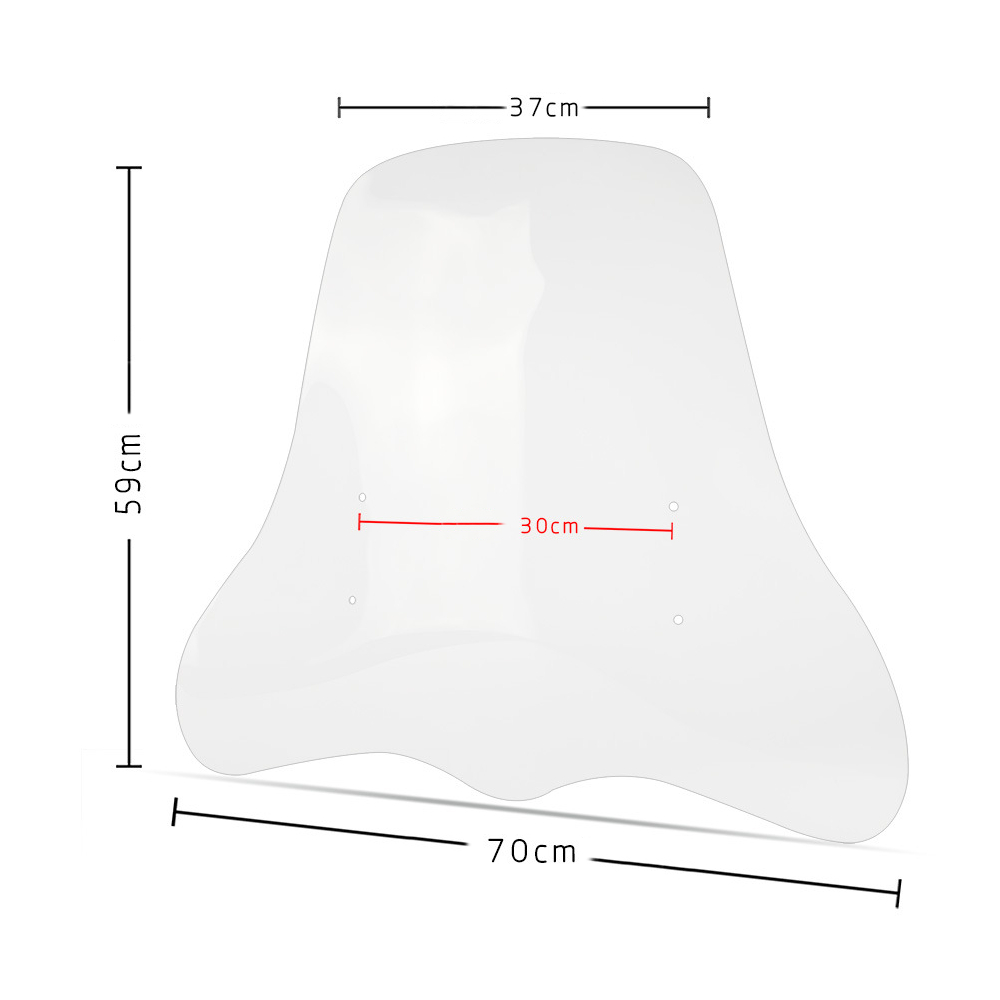 Motorcycle-Clear-Windshield-Cover-Windscreens-Widened-DIY-Wind-Deflectors-Moped-Scooter-Universal-1458619
