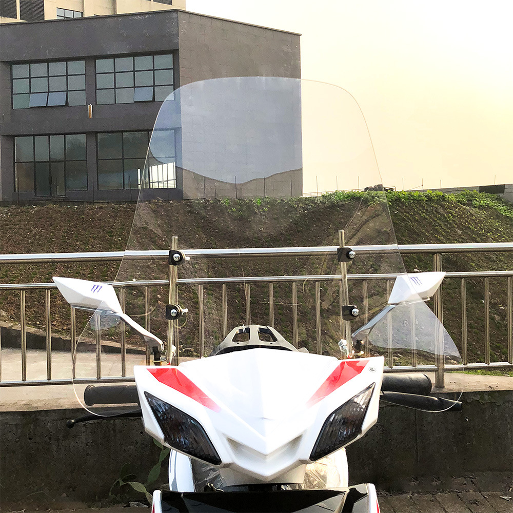 Motorcycle-Clear-Windshield-Cover-Windscreens-Widened-DIY-Wind-Deflectors-Moped-Scooter-Universal-1458619