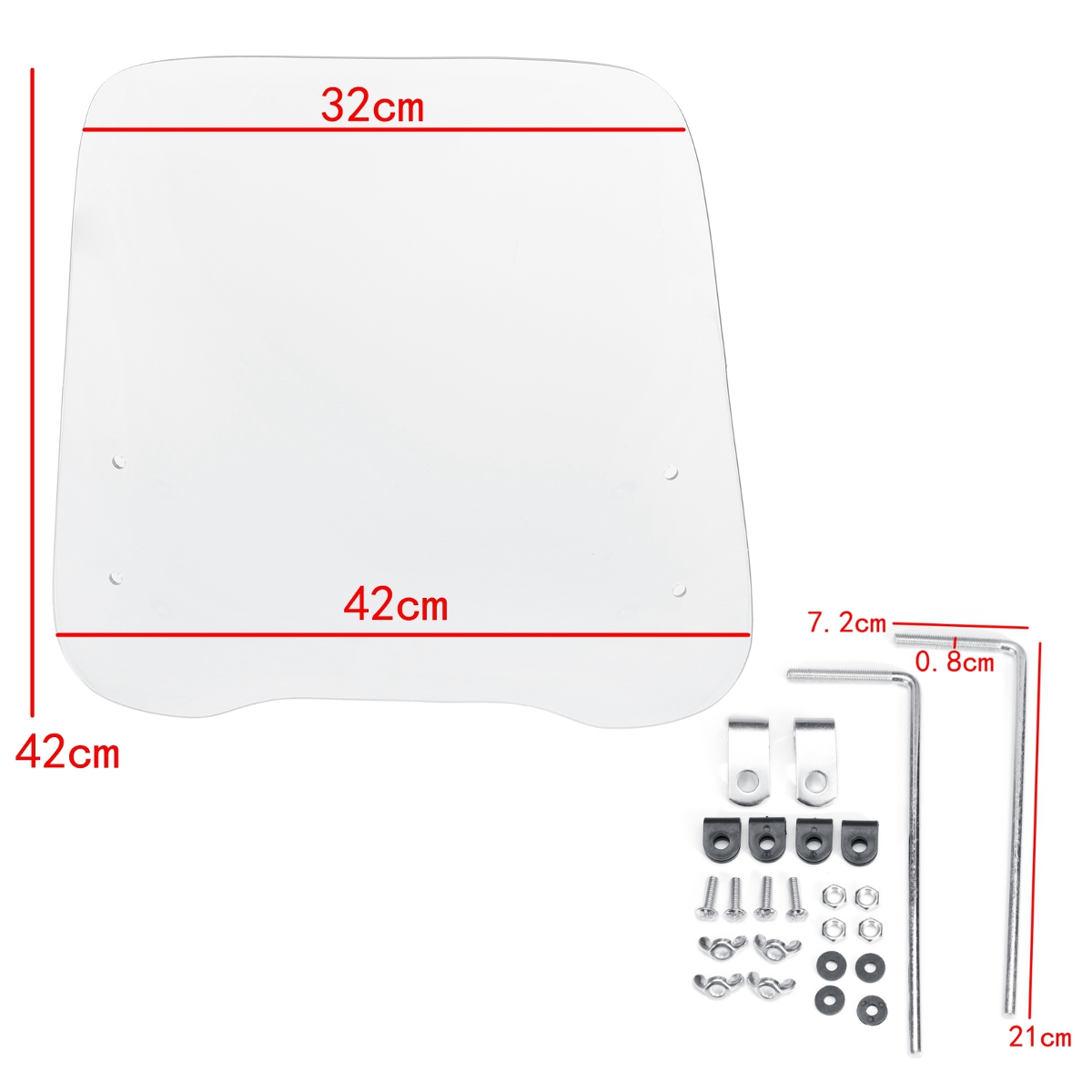 Motorcycle-Clear-Windshield-Deflector-Universal-Scooter-Windscreen-3mm-Thick-1520808